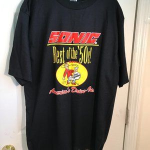 Vintage Sonic Drive In T-Shirt OSFA XL Best Of The 50’s Single Stitch Black Red